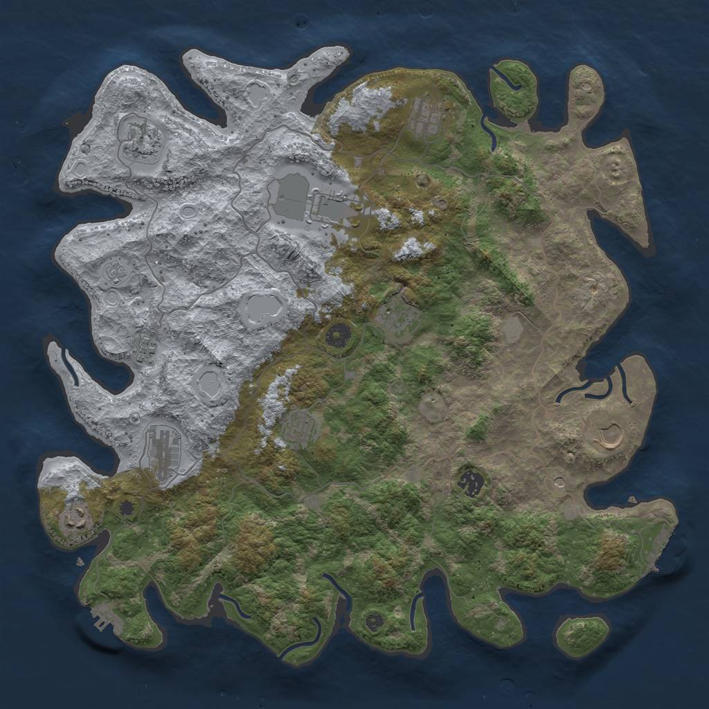 Rust Map: Procedural Map, Size: 4200, Seed: 897461, 19 Monuments