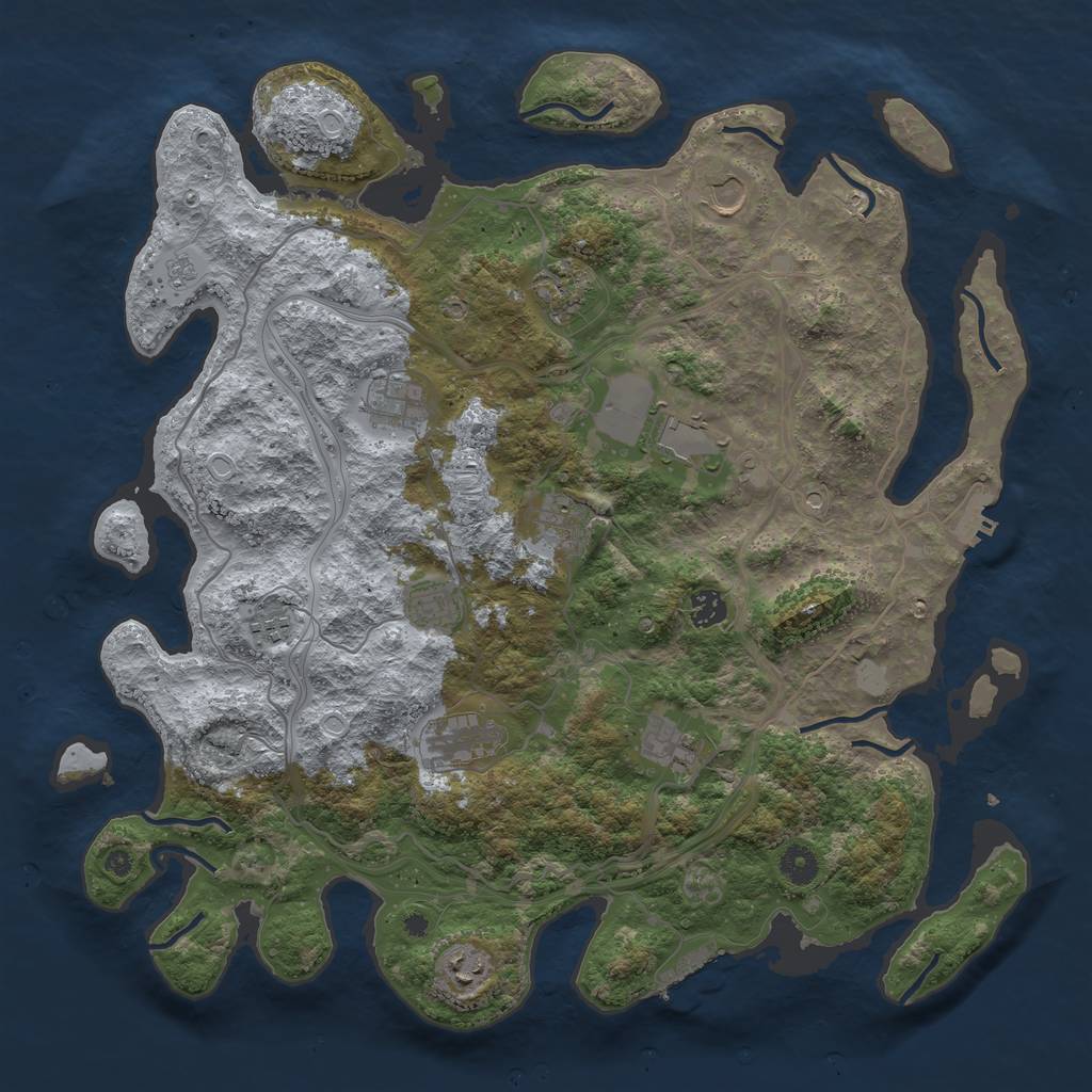 Rust Map: Procedural Map, Size: 4250, Seed: 157183183, 20 Monuments
