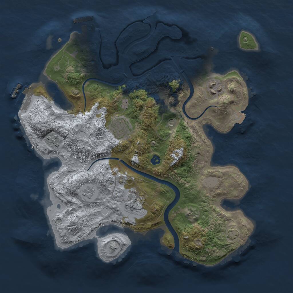 Rust Map: Procedural Map, Size: 3000, Seed: 29279, 10 Monuments