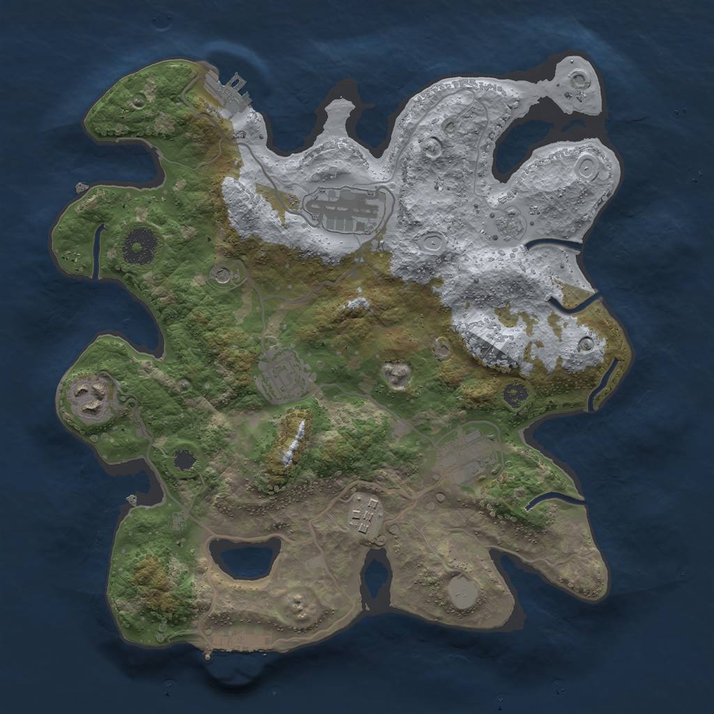 Rust Map: Procedural Map, Size: 3000, Seed: 62194, 14 Monuments