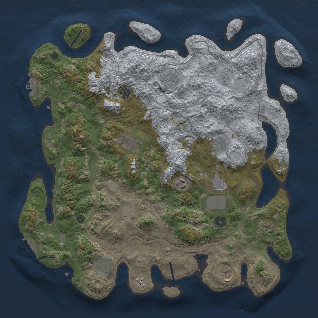 Rust Map: Procedural Map, Size: 4250, Seed: 708235338, 20 Monuments