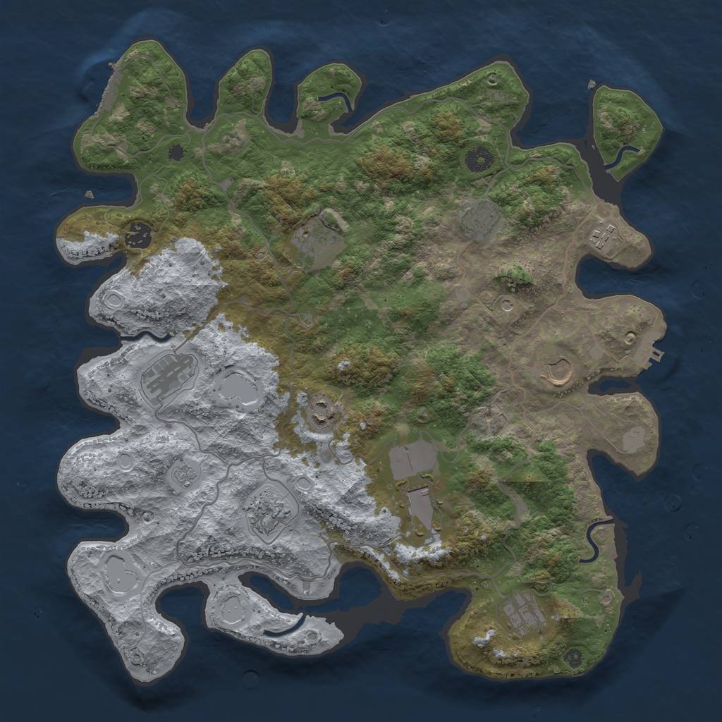 Rust Map: Procedural Map, Size: 4000, Seed: 59354528, 19 Monuments