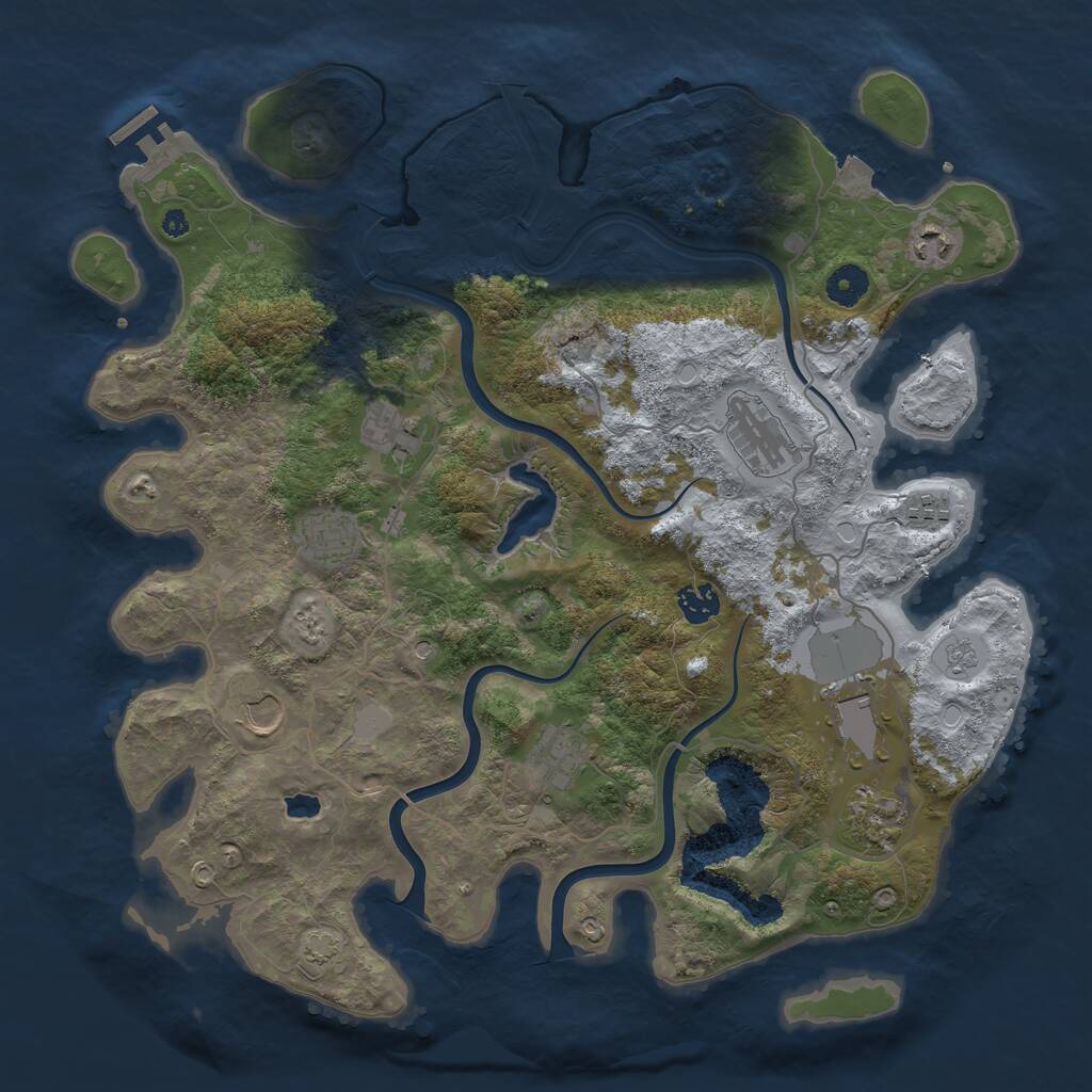 Rust Map: Procedural Map, Size: 4000, Seed: 549545401, 15 Monuments