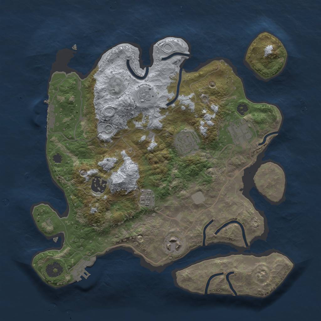 Rust Map: Procedural Map, Size: 3000, Seed: 1847447137, 14 Monuments