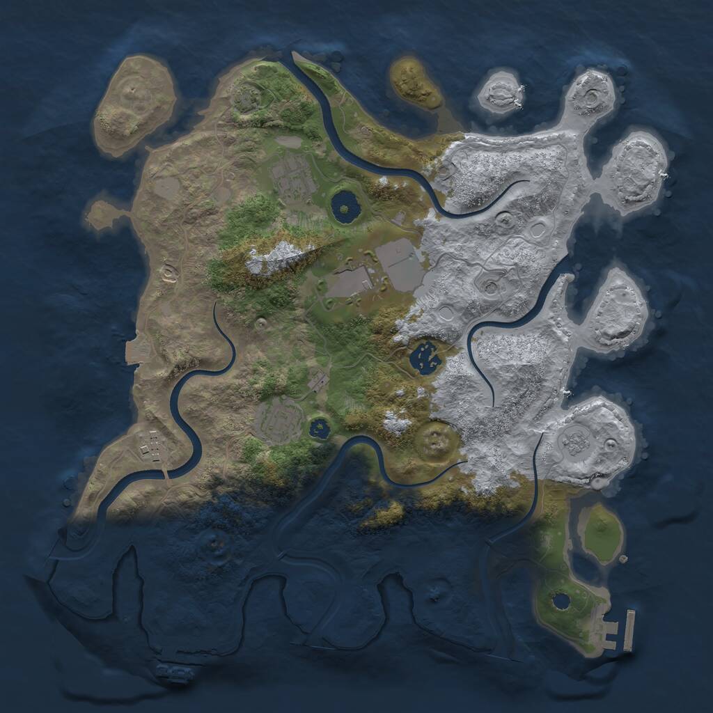 Rust Map: Procedural Map, Size: 3500, Seed: 1935199522, 11 Monuments