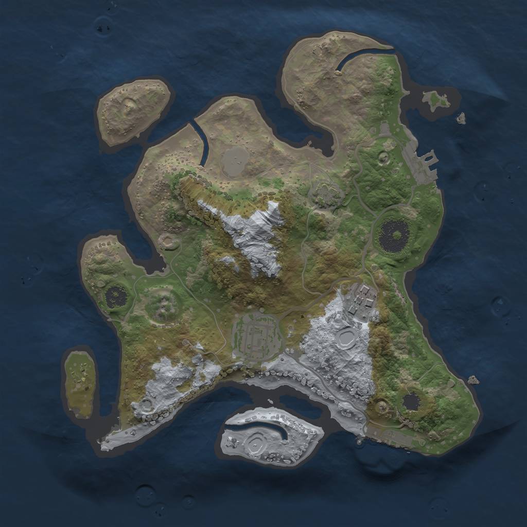 Rust Map: Procedural Map, Size: 2500, Seed: 1276204235, 7 Monuments