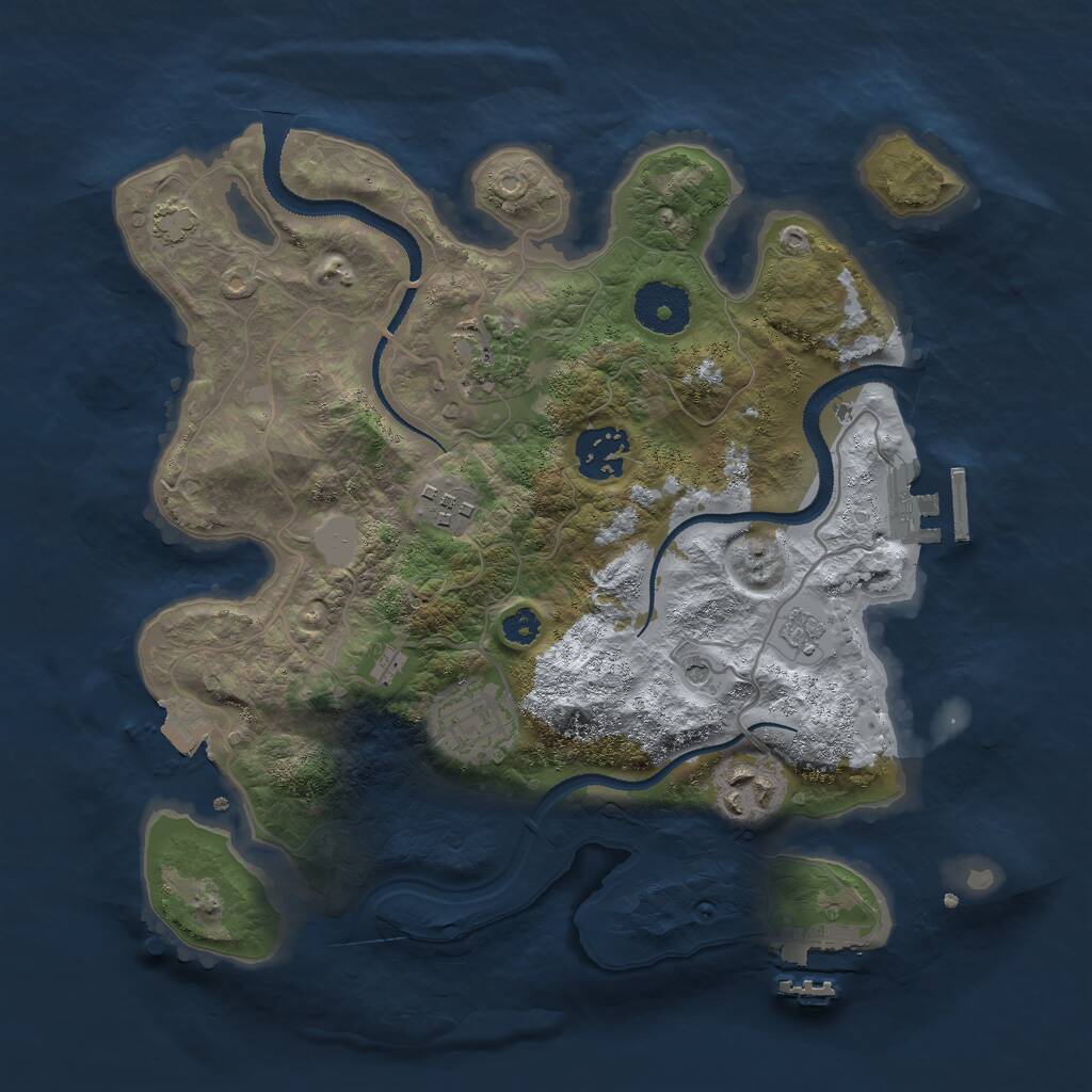 Rust Map: Procedural Map, Size: 3000, Seed: 41553, 11 Monuments
