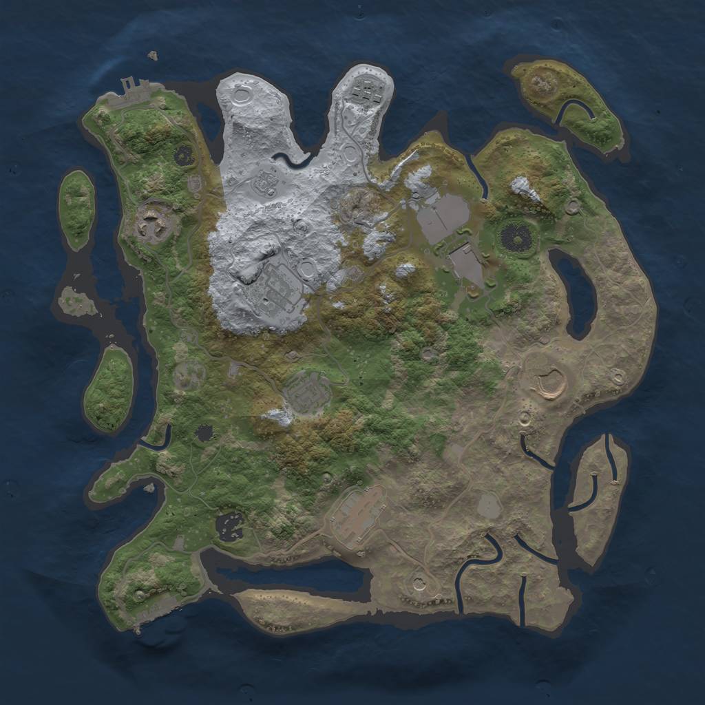 Rust Map: Procedural Map, Size: 3500, Seed: 1587074512, 17 Monuments