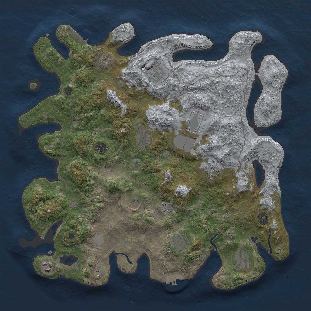 Rust Map: Procedural Map, Size: 4000, Seed: 346623312, 19 Monuments