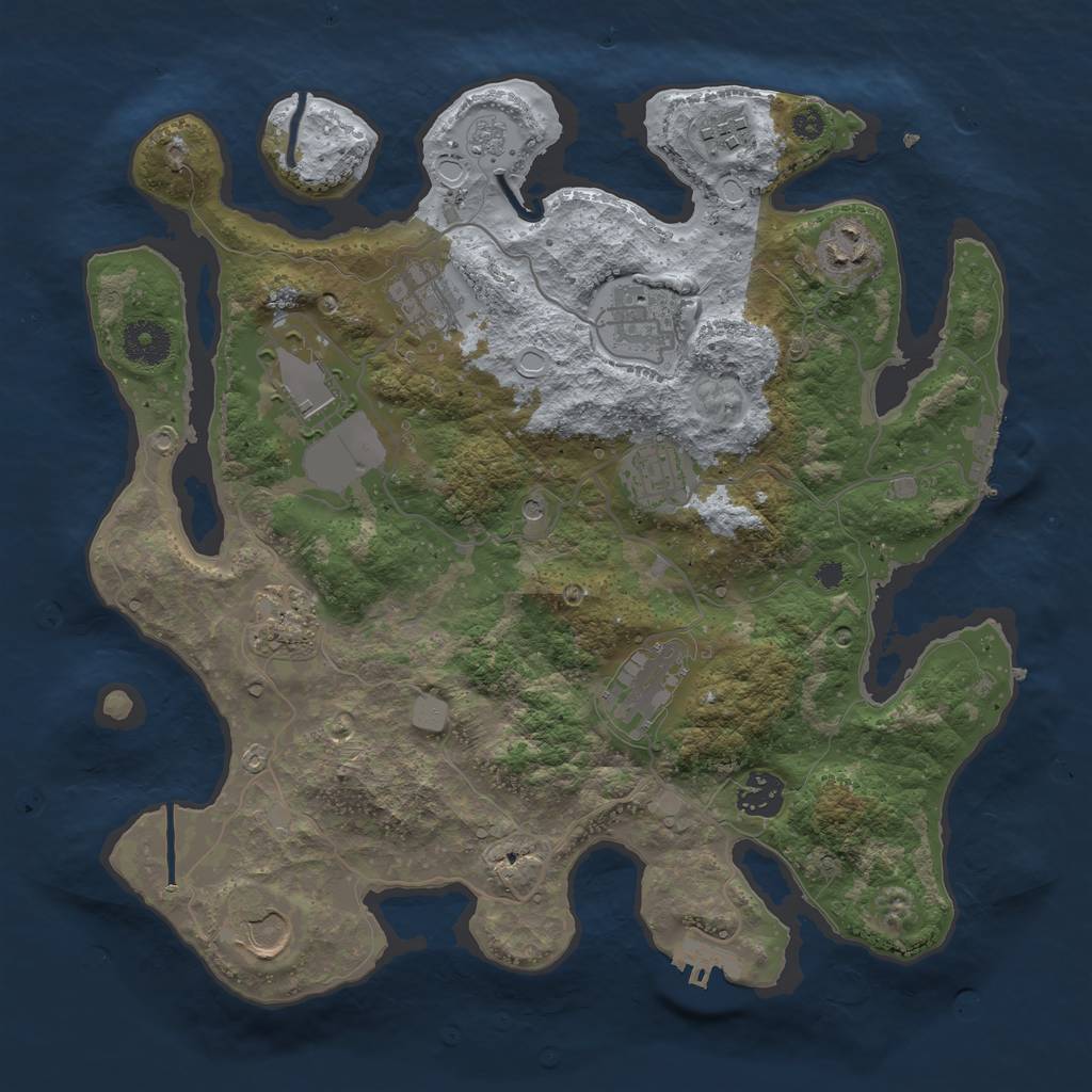 Rust Map: Procedural Map, Size: 3500, Seed: 919559534, 19 Monuments
