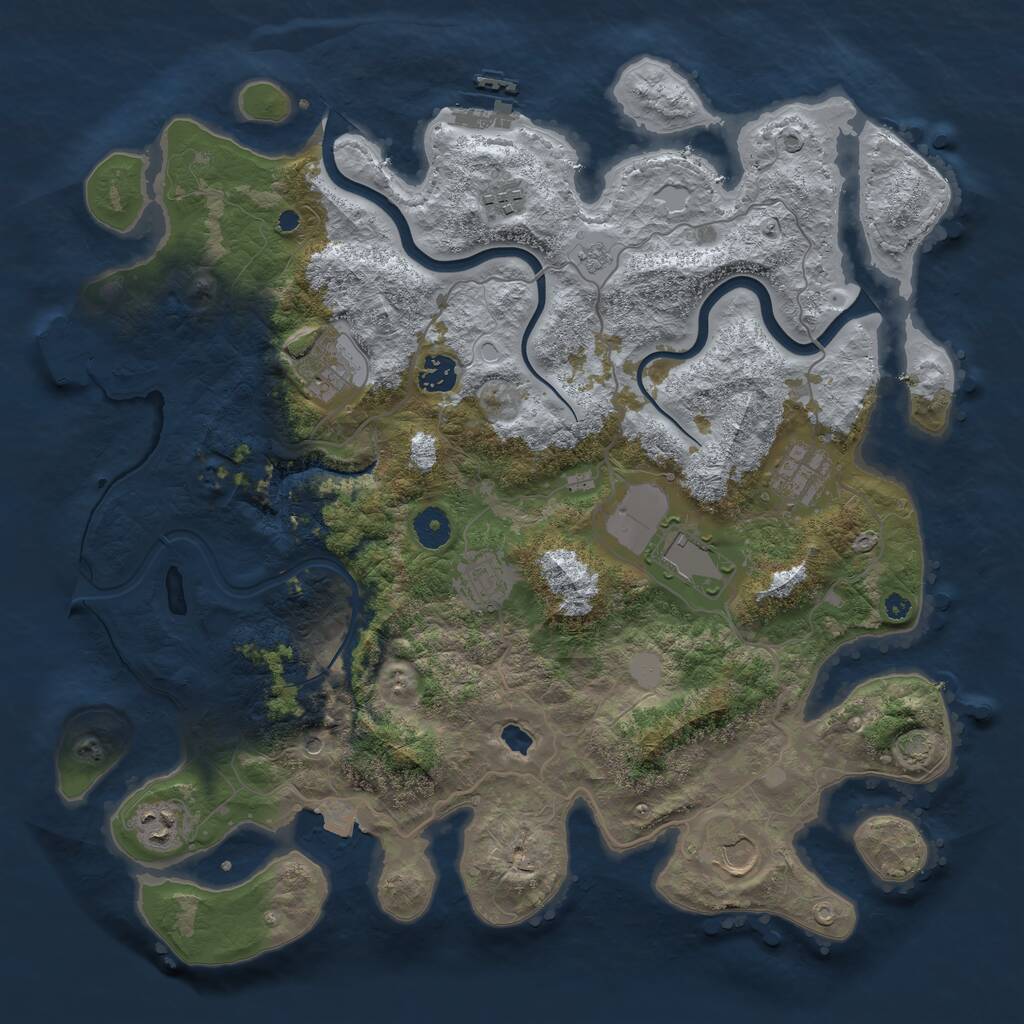 Rust Map: Procedural Map, Size: 4000, Seed: 206666904, 14 Monuments