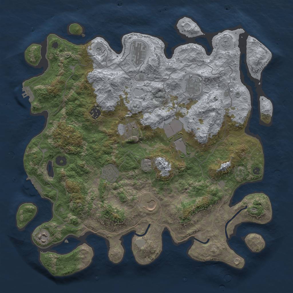 Rust Map: Procedural Map, Size: 4000, Seed: 206666904, 18 Monuments