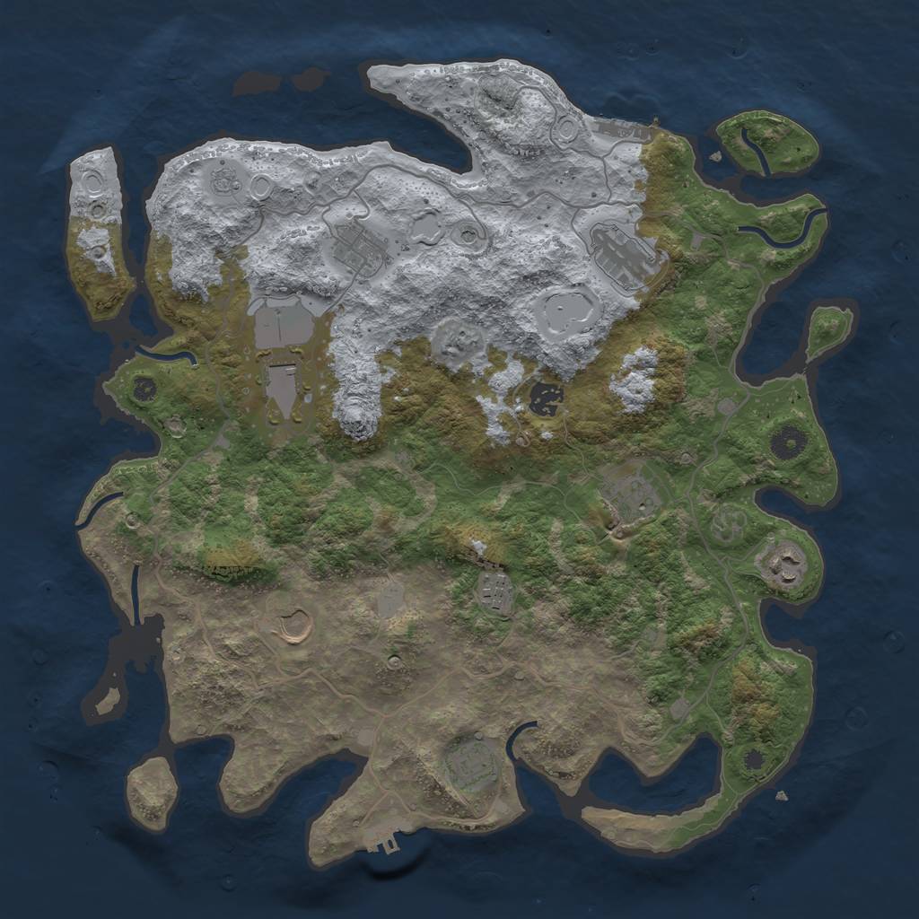 Rust Map: Procedural Map, Size: 4000, Seed: 778570, 18 Monuments
