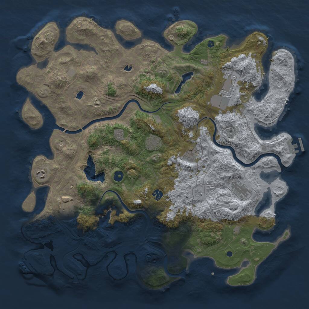 Rust Map: Procedural Map, Size: 4500, Seed: 745838794, 14 Monuments