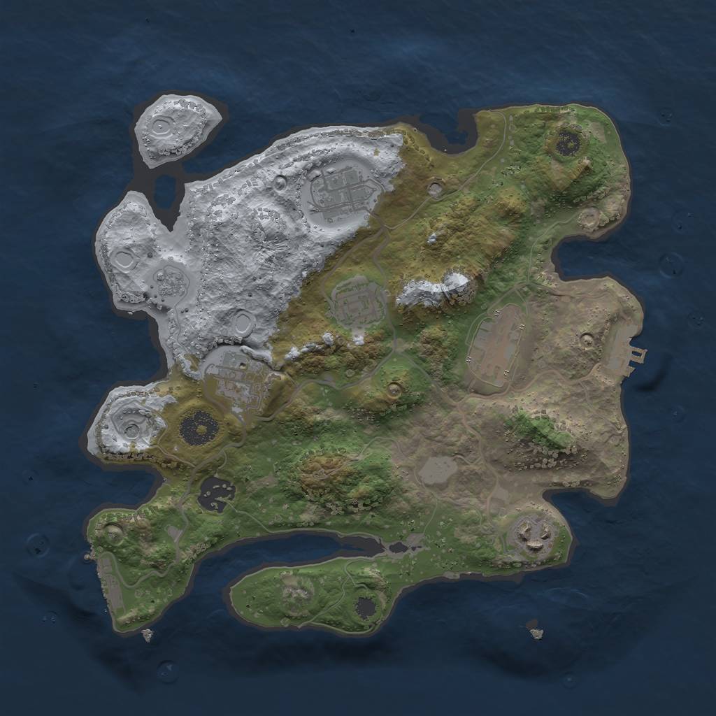 Rust Map: Procedural Map, Size: 3000, Seed: 4056928, 15 Monuments