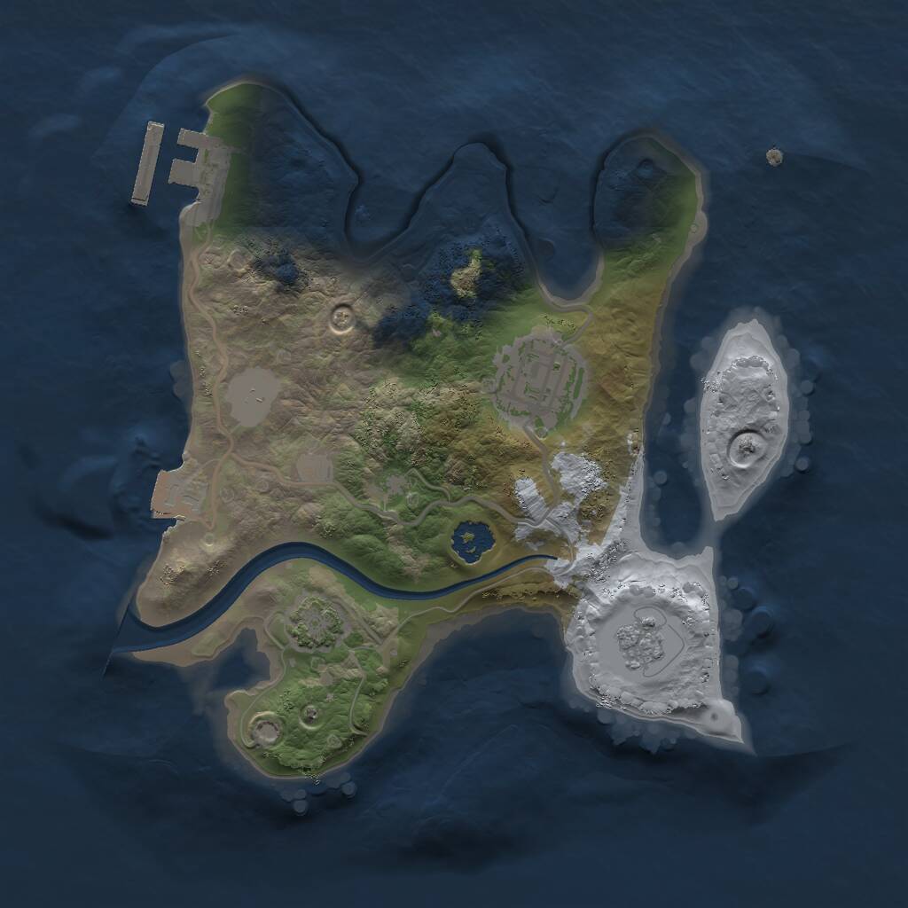 Rust Map: Procedural Map, Size: 2200, Seed: 2907912, 5 Monuments