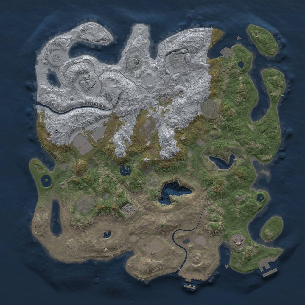 Rust Map: Procedural Map, Size: 4000, Seed: 548336, 16 Monuments