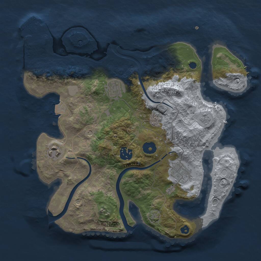 Rust Map: Procedural Map, Size: 3000, Seed: 9868971, 10 Monuments