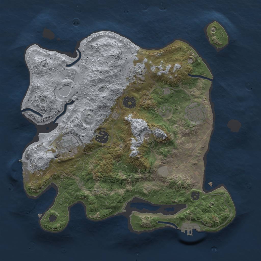 Rust Map: Procedural Map, Size: 3000, Seed: 266944294, 13 Monuments