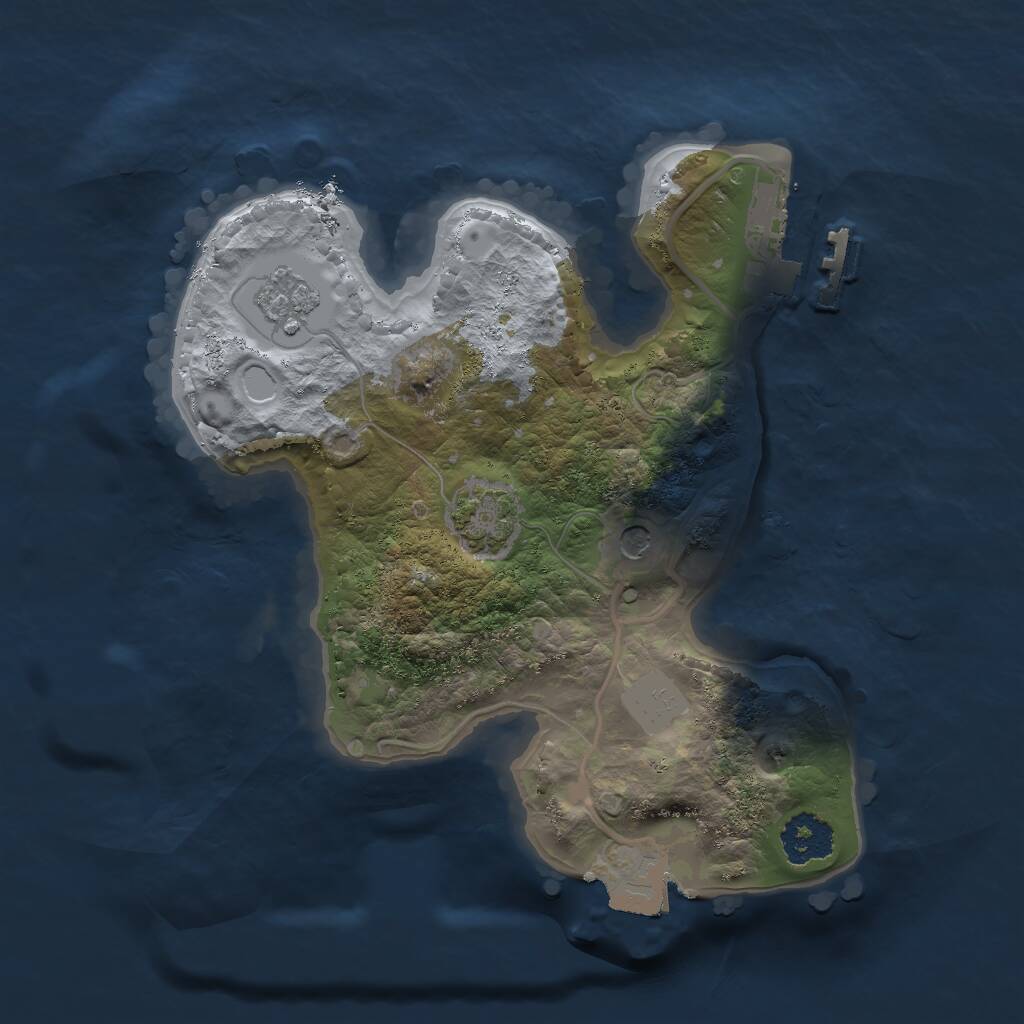 Rust Map: Procedural Map, Size: 2000, Seed: 13451344, 5 Monuments