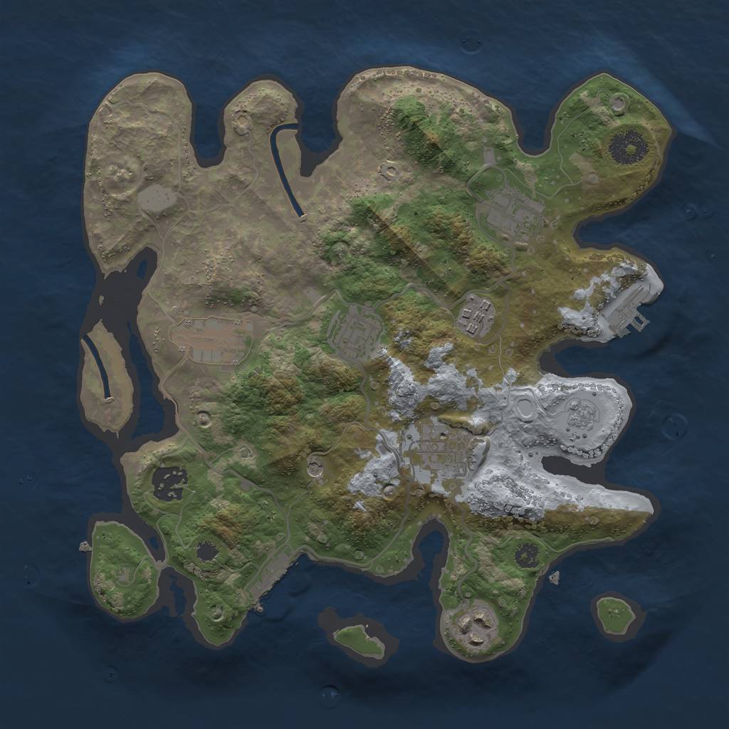 Rust Map: Procedural Map, Size: 3000, Seed: 227956464, 16 Monuments