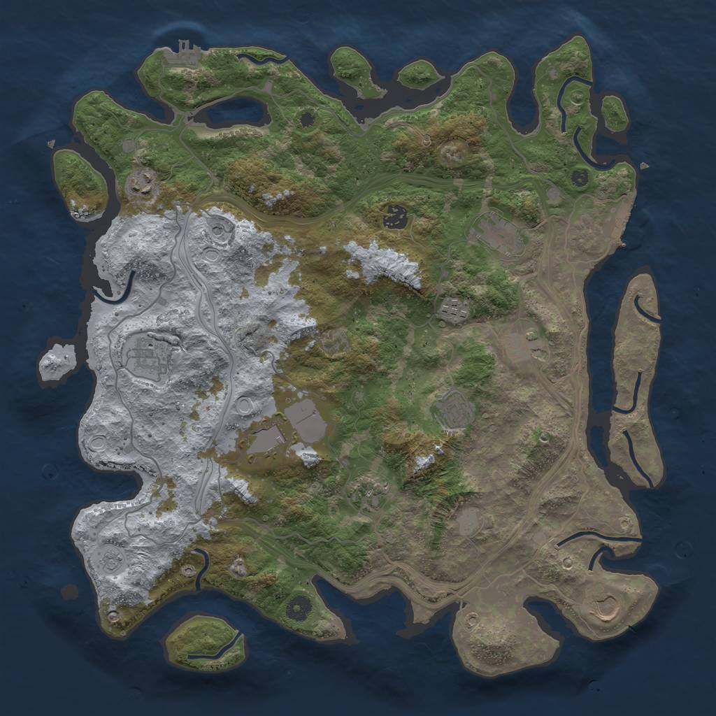 Rust Map: Procedural Map, Size: 4250, Seed: 1521189933, 19 Monuments