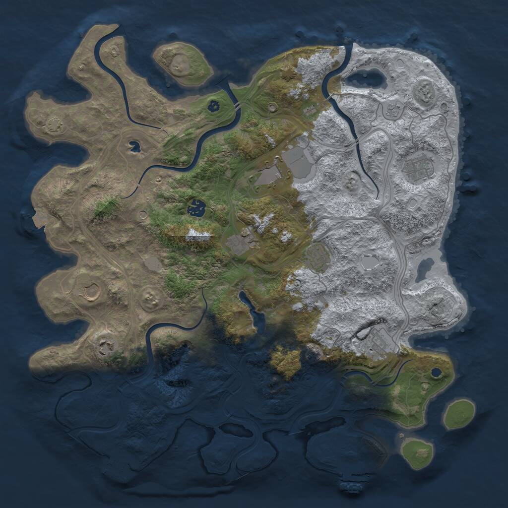 Rust Map: Procedural Map, Size: 4250, Seed: 1491007484, 15 Monuments