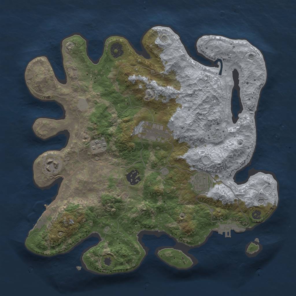 Rust Map: Procedural Map, Size: 3100, Seed: 40000, 14 Monuments