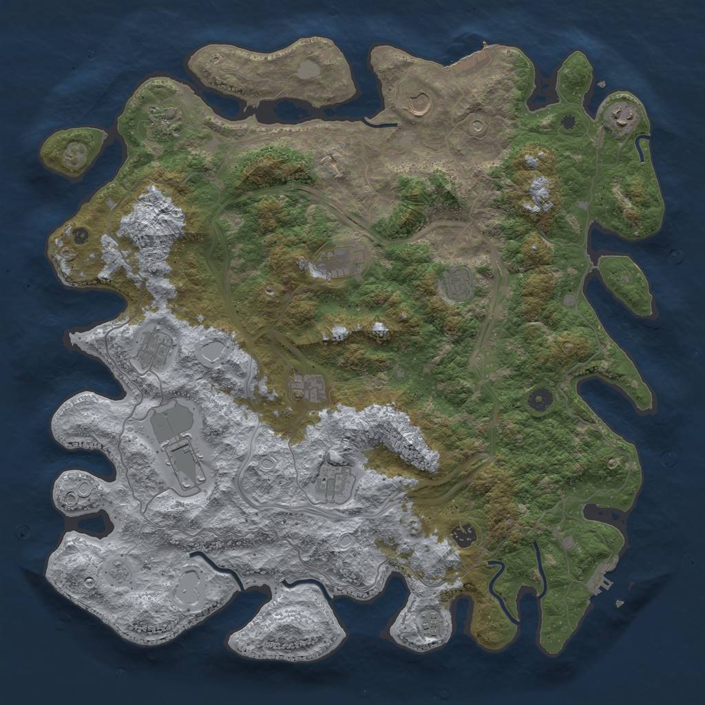 Rust Map: Procedural Map, Size: 4500, Seed: 25178514, 20 Monuments