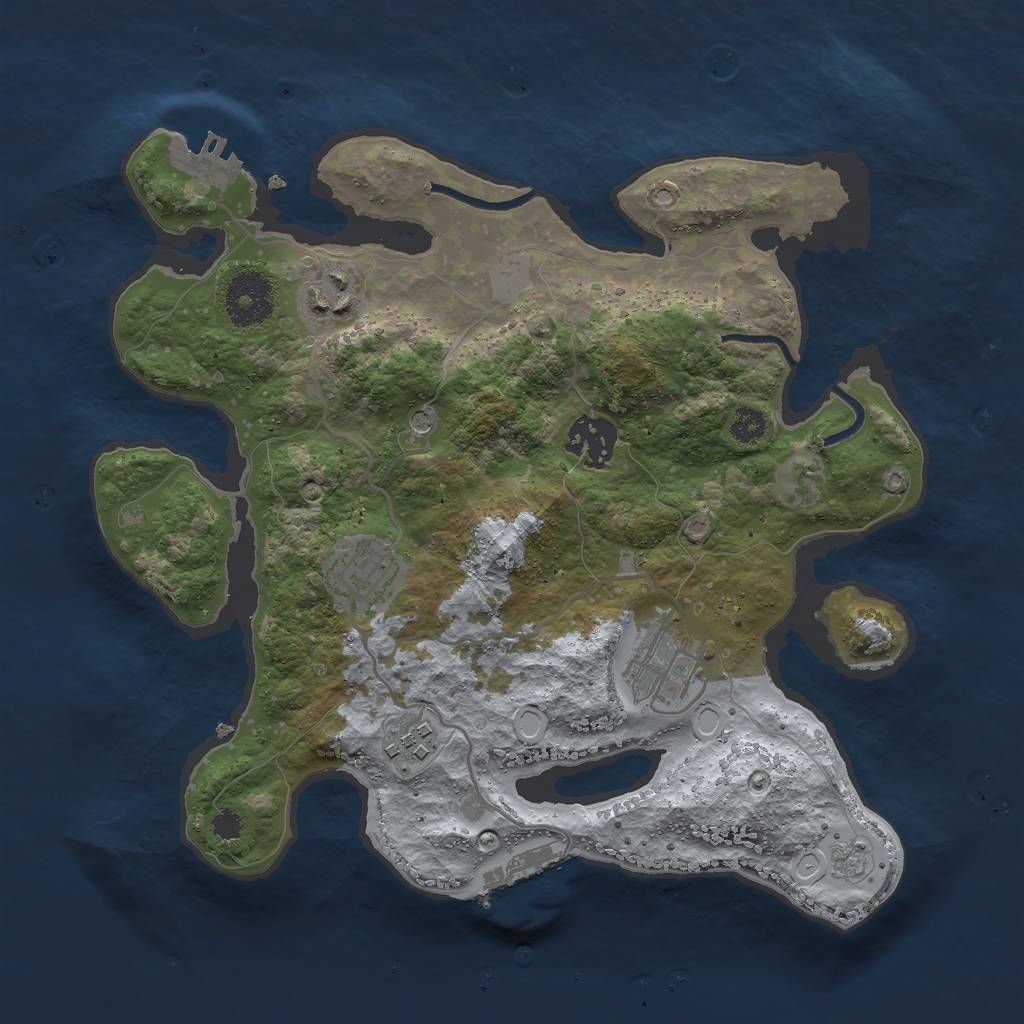 Rust Map: Procedural Map, Size: 3000, Seed: 118247, 14 Monuments