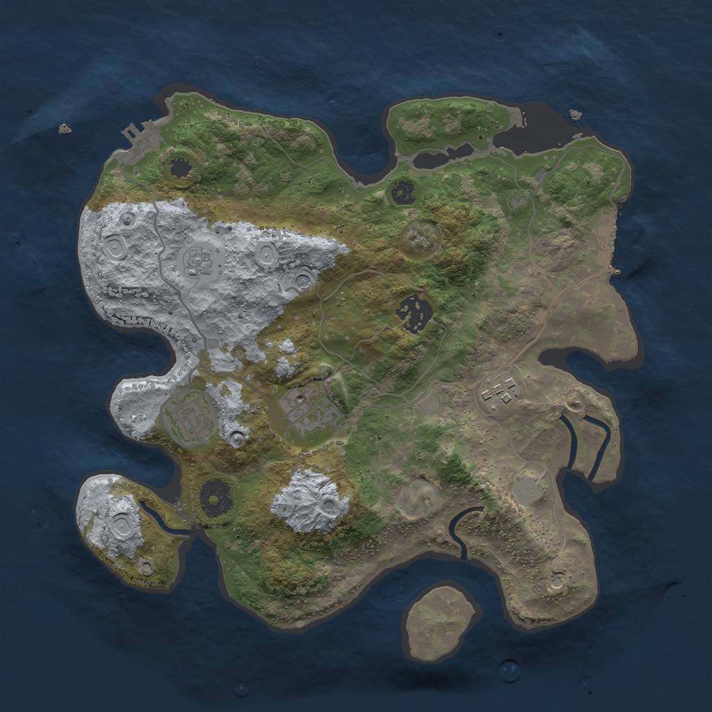 Rust Map: Procedural Map, Size: 3000, Seed: 28836, 13 Monuments