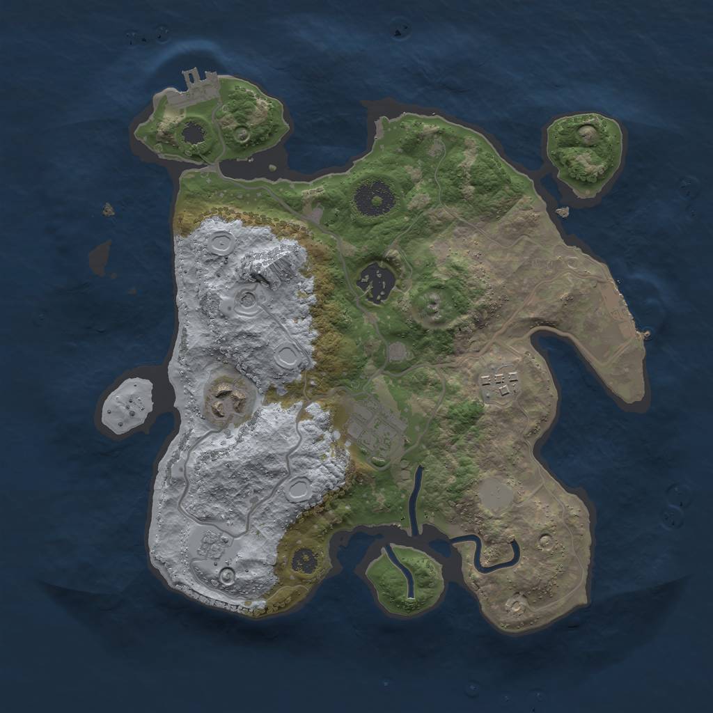 Rust Map: Procedural Map, Size: 2866, Seed: 100, 13 Monuments