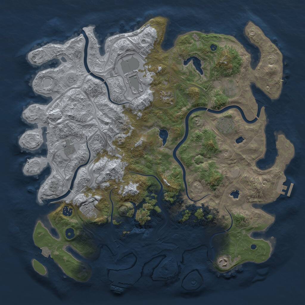 Rust Map: Procedural Map, Size: 4500, Seed: 563456, 15 Monuments