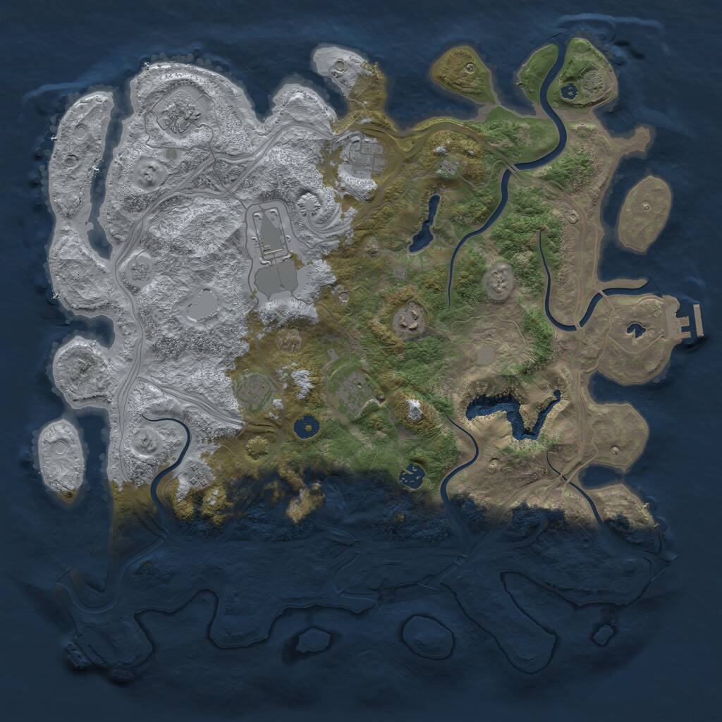 Rust Map: Procedural Map, Size: 4500, Seed: 272727, 14 Monuments