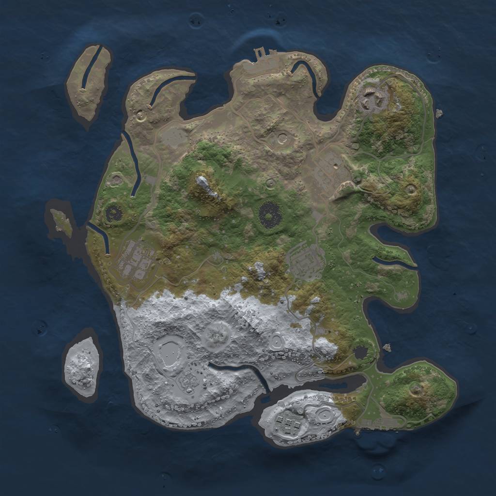 Rust Map: Procedural Map, Size: 3000, Seed: 5466784, 14 Monuments