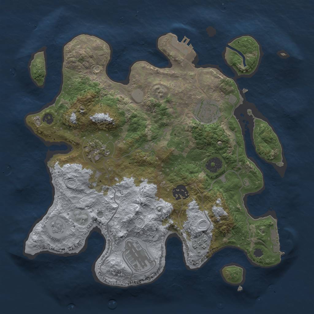 Rust Map: Procedural Map, Size: 3000, Seed: 29255, 13 Monuments