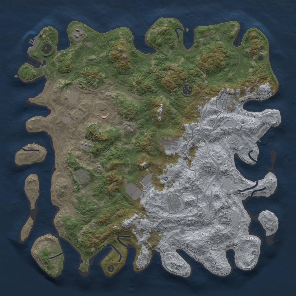 Rust Map: Procedural Map, Size: 4500, Seed: 5345324, 20 Monuments