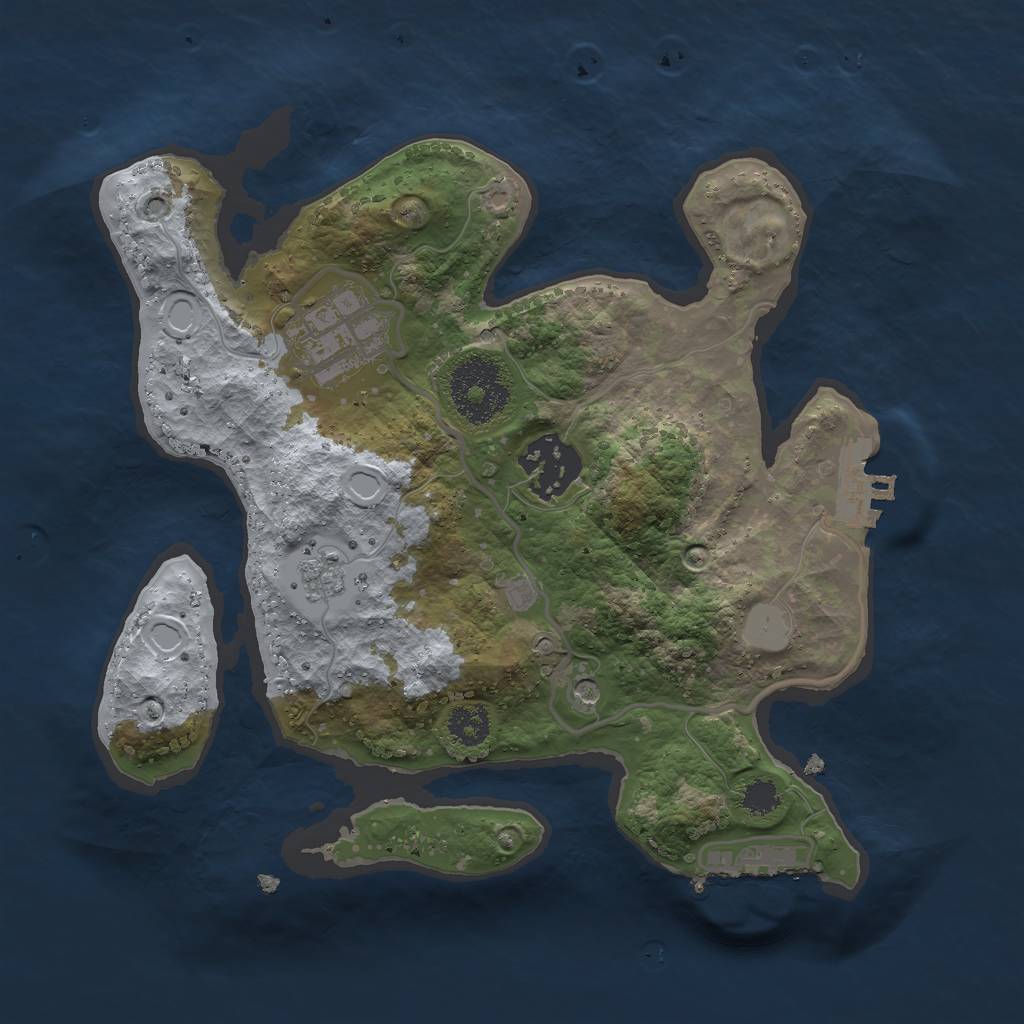 Rust Map: Procedural Map, Size: 2500, Seed: 745210, 11 Monuments