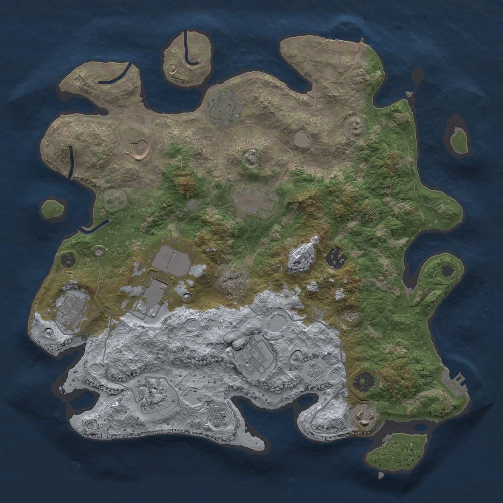 Rust Map: Procedural Map, Size: 3650, Seed: 1003959680, 19 Monuments