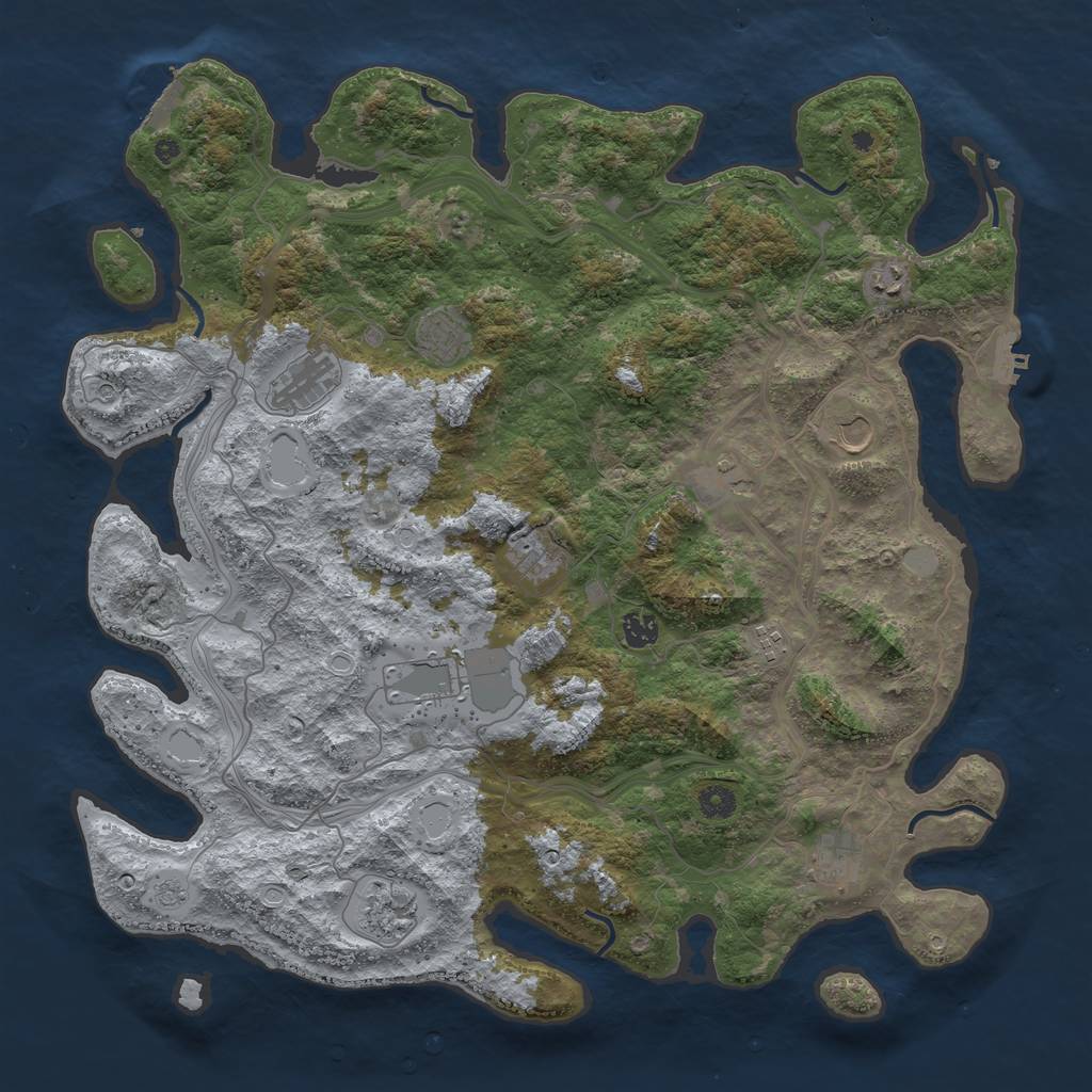 Rust Map: Procedural Map, Size: 4500, Seed: 6545487, 20 Monuments