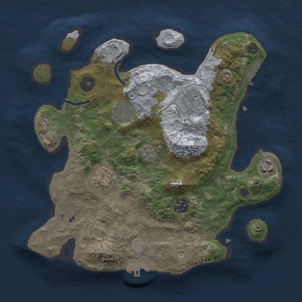 Rust Map: Procedural Map, Size: 3000, Seed: 14064, 14 Monuments