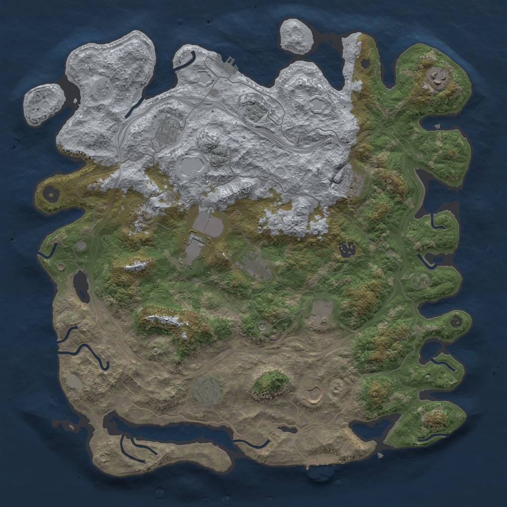 Rust Map: Procedural Map, Size: 4500, Seed: 28016, 20 Monuments