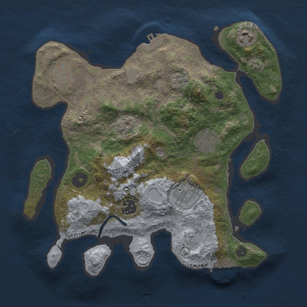 Rust Map: Procedural Map, Size: 3000, Seed: 64188, 15 Monuments