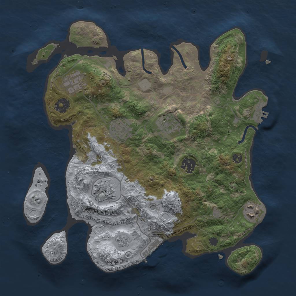 Rust Map: Procedural Map, Size: 3000, Seed: 8059714, 15 Monuments