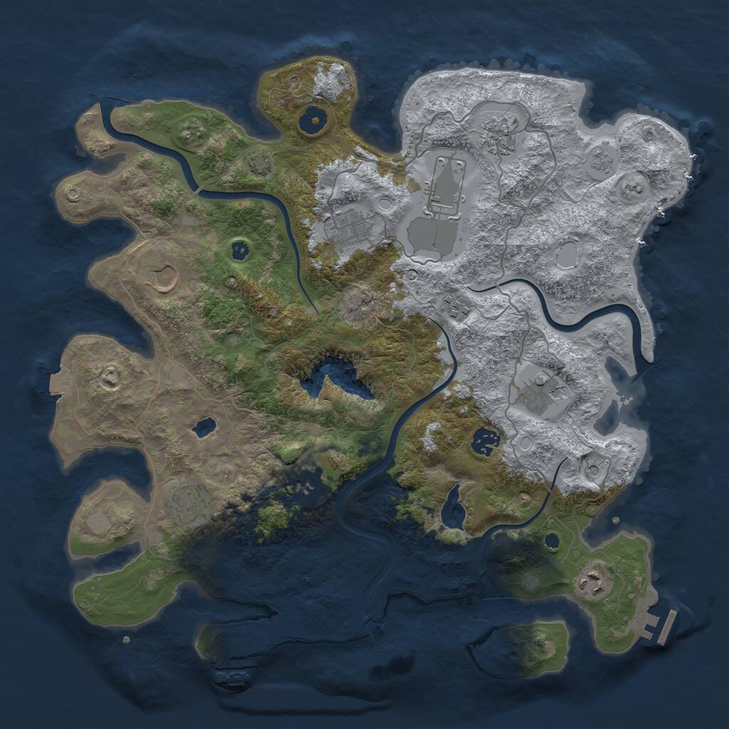 Rust Map: Procedural Map, Size: 4000, Seed: 48392, 16 Monuments