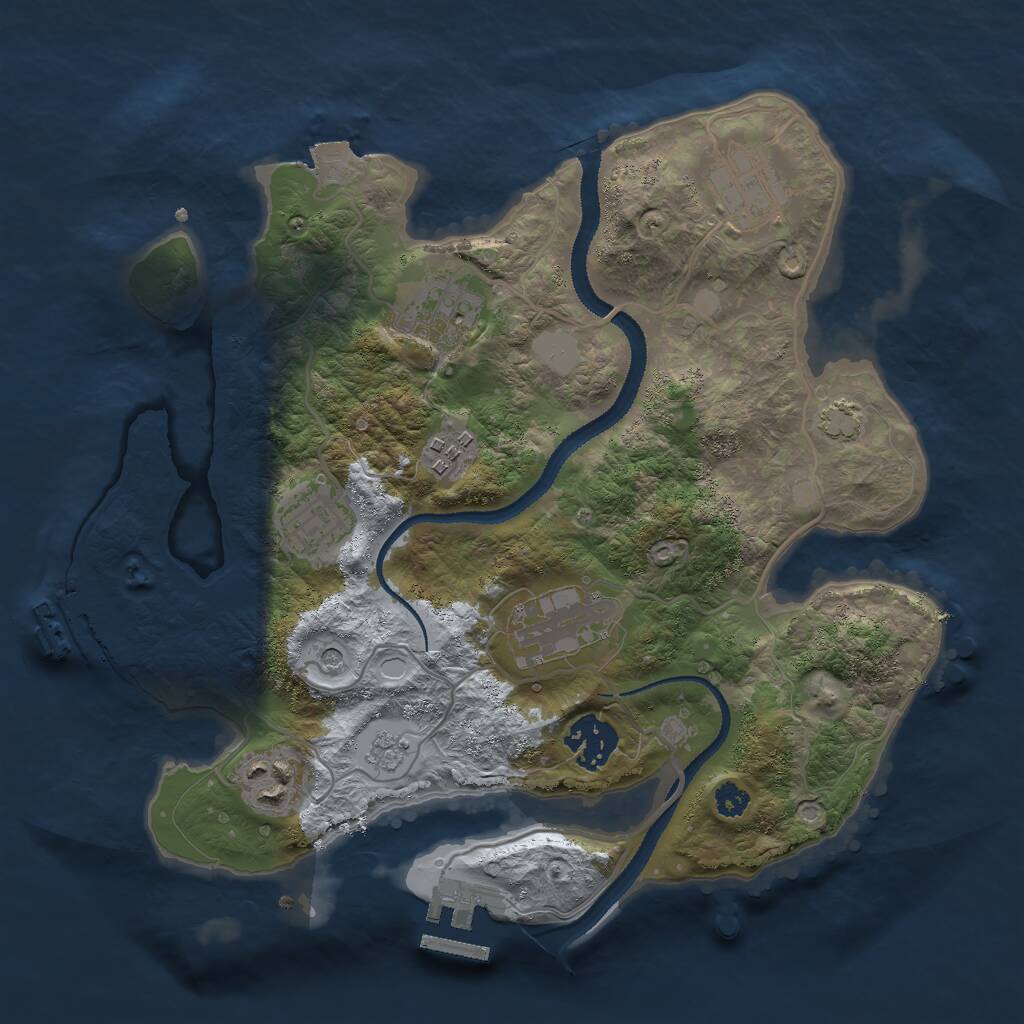 Rust Map: Procedural Map, Size: 3000, Seed: 1311523877, 13 Monuments