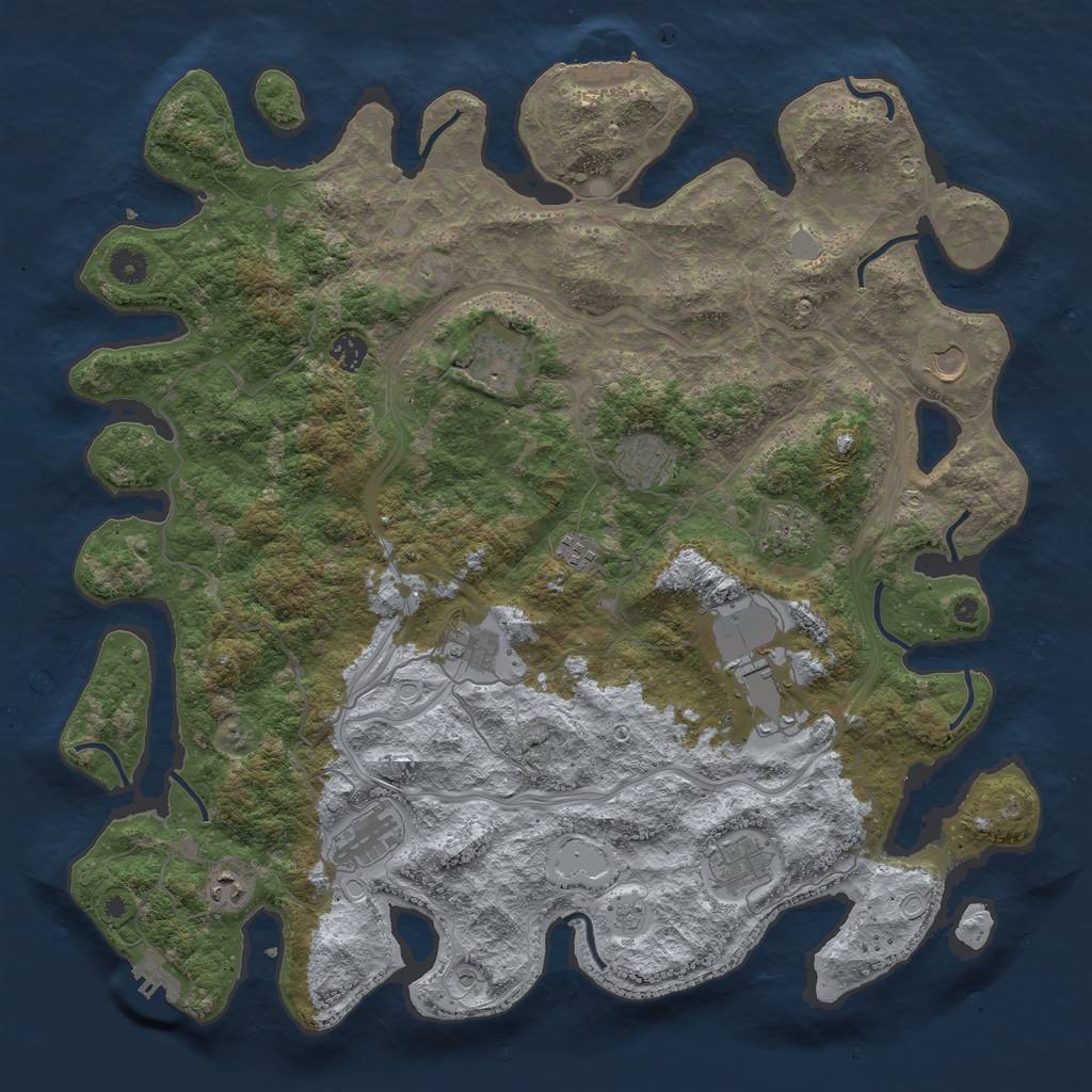 Rust Map: Procedural Map, Size: 4500, Seed: 563204207, 20 Monuments