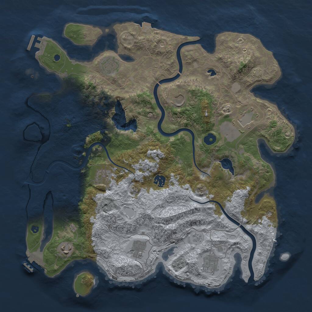 Rust Map: Procedural Map, Size: 4000, Seed: 153762, 15 Monuments