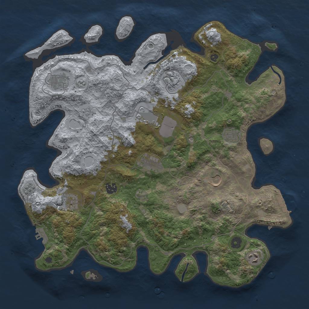 Rust Map: Procedural Map, Size: 4000, Seed: 226437165, 19 Monuments