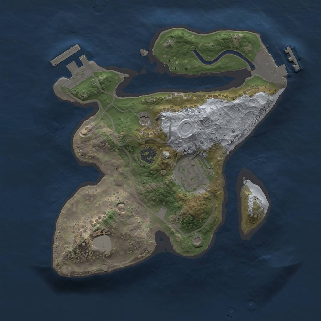 Rust Map: Procedural Map, Size: 2000, Seed: 222716, 7 Monuments